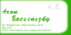 aron bacsinszky business card